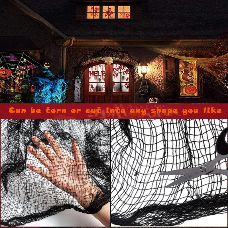 RED-SHYN 4 Pcs Halloween Creepy Gauze Cloth Decorations for Indoor, Home Wall Yard, Haunted House Party Halloween Decoration Supplies - Image 5